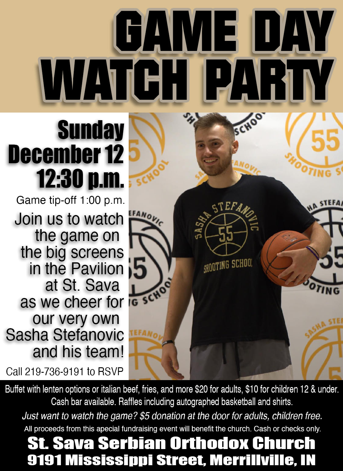 Game Day Watch Party Fundraiser – December 12